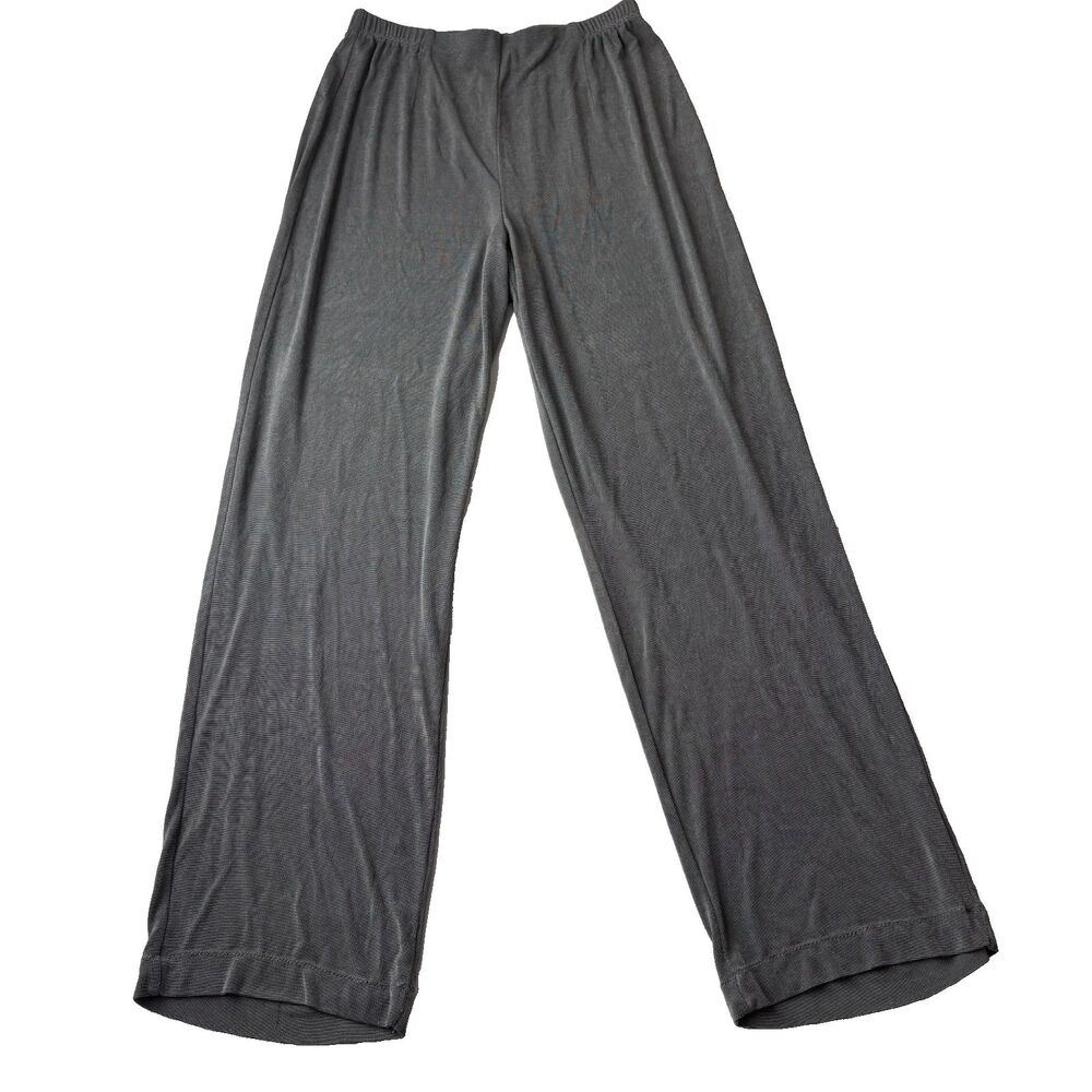 Vintage Chico's Travelers Pants Satin Slinky Metallic Grey 90s Chic Classy 1/S